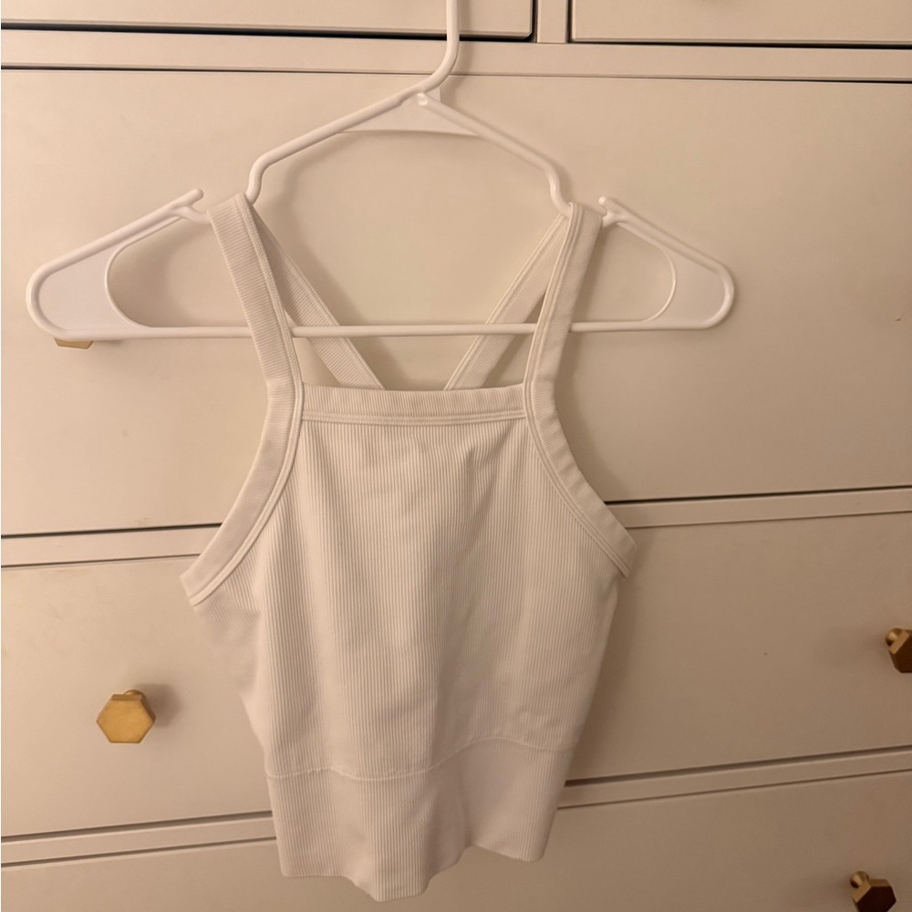 Athleta White Ribbed Camisole Top